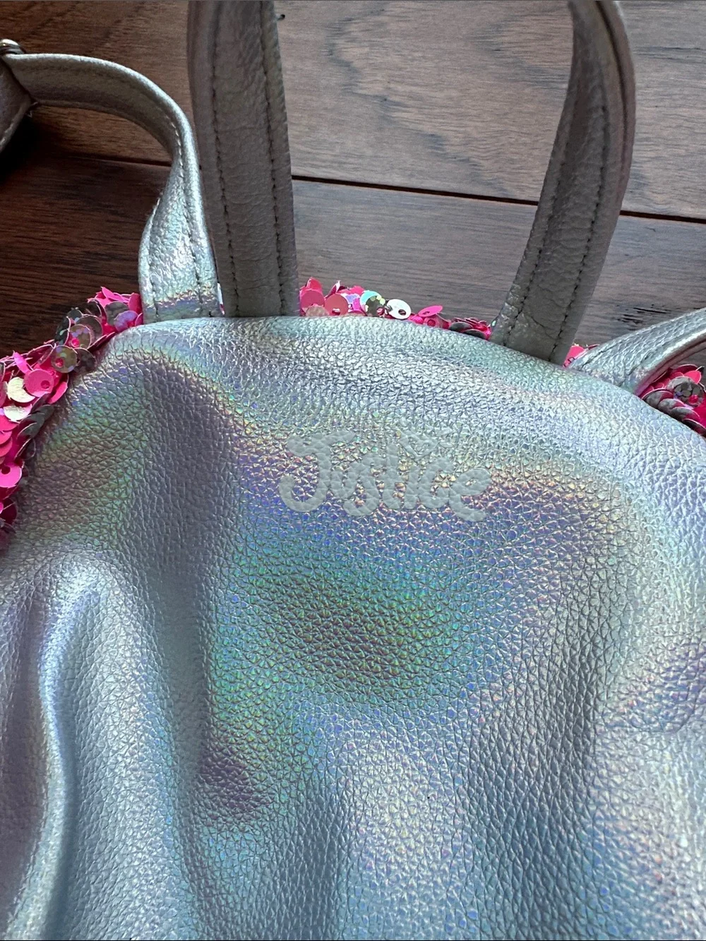 Kids Pink Sequin Backpack with 'E' Initial Accent
